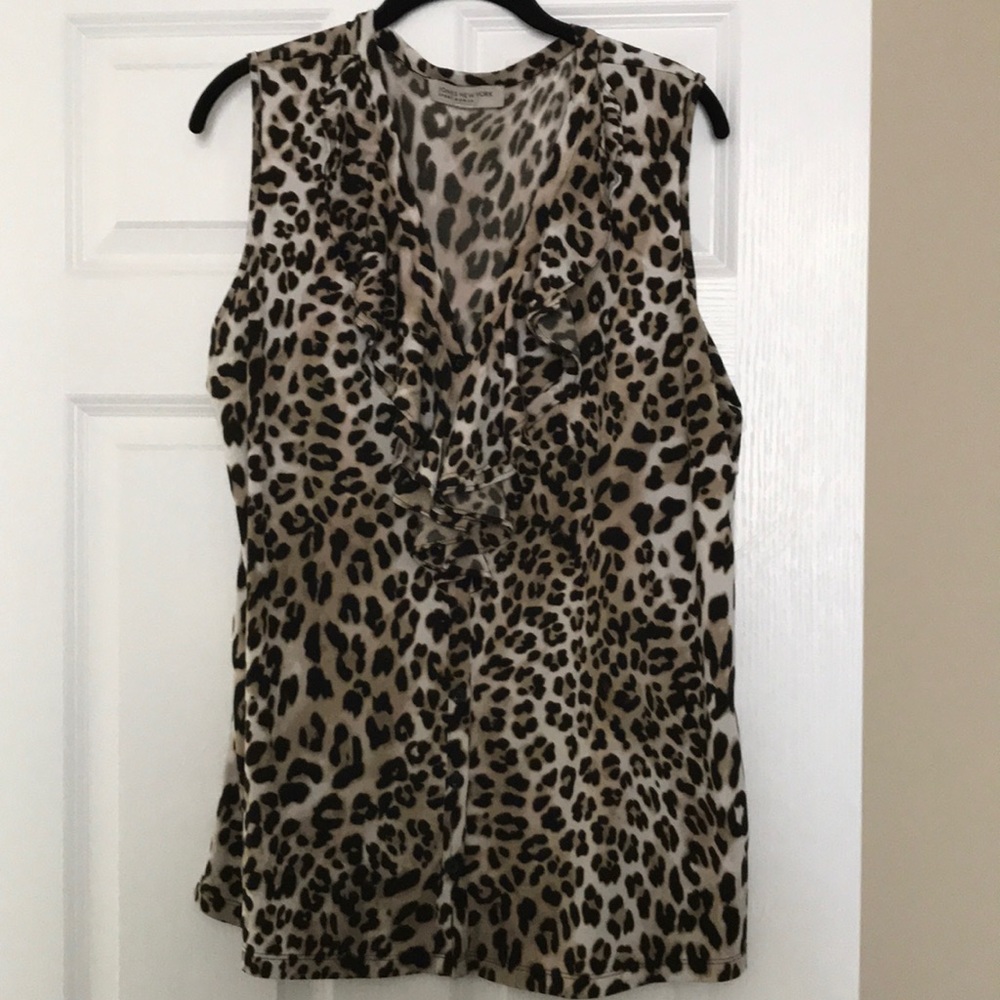Leopard button down tank